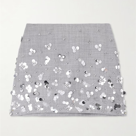 Jonathan Simkhai Dresses & Skirts - Jonathan Simkhai Silver Sequin Mini Skirt